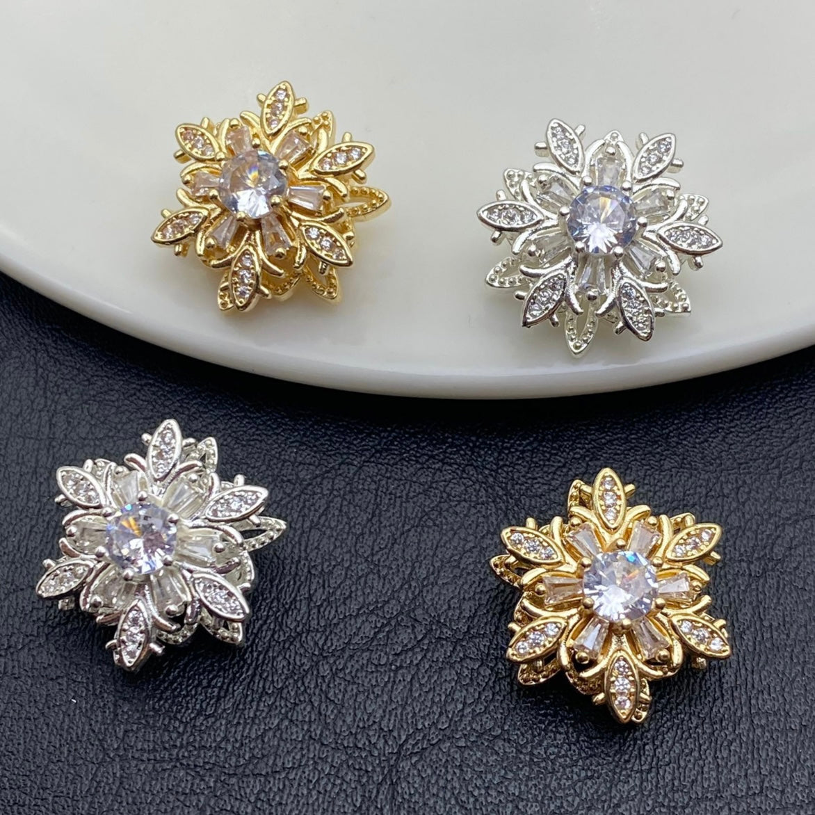 Double-layer large snowflake spacer beads