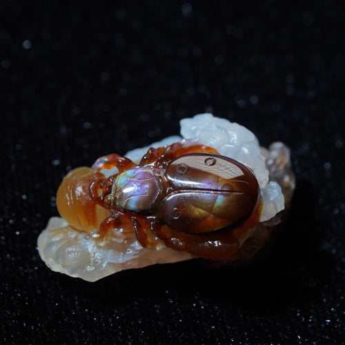 Freya Jewelry Fire Agate Hand-carving Display crystal display image 1