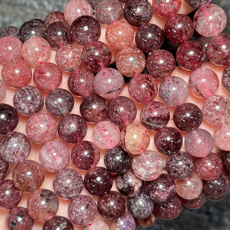 Black Currant Strawberry Quartz Bracelet
