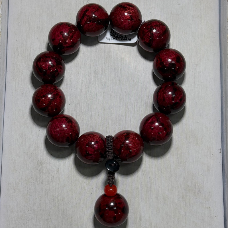 Freya Jewelry Dalbergia Odorifera（rosewood） 20mm Bracelet natural stone beaded bracelet image 1