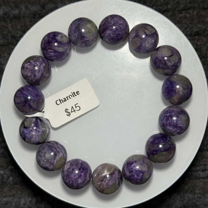 Freya Jewelry Charoite Bracelet natural stone beaded bracelet image 1
