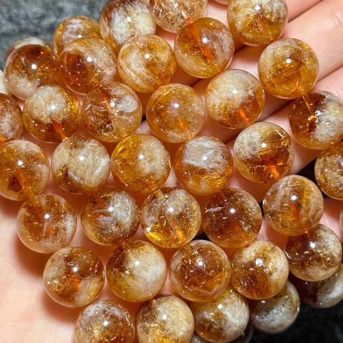 Freya Jewelry Citrine 13mm Bracelet natural stone beaded bracelet image 1